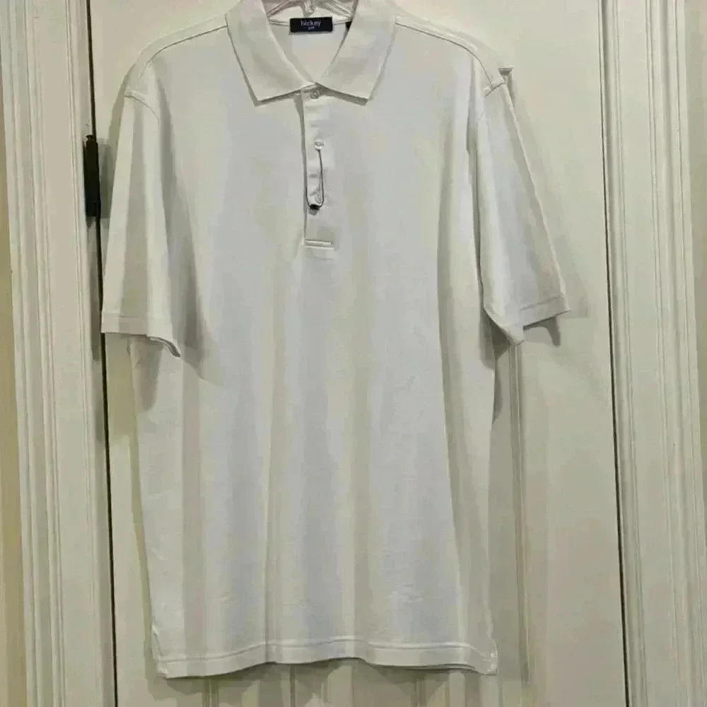 -Men’s Hickey golf white polo shirt, size small, NWOT
